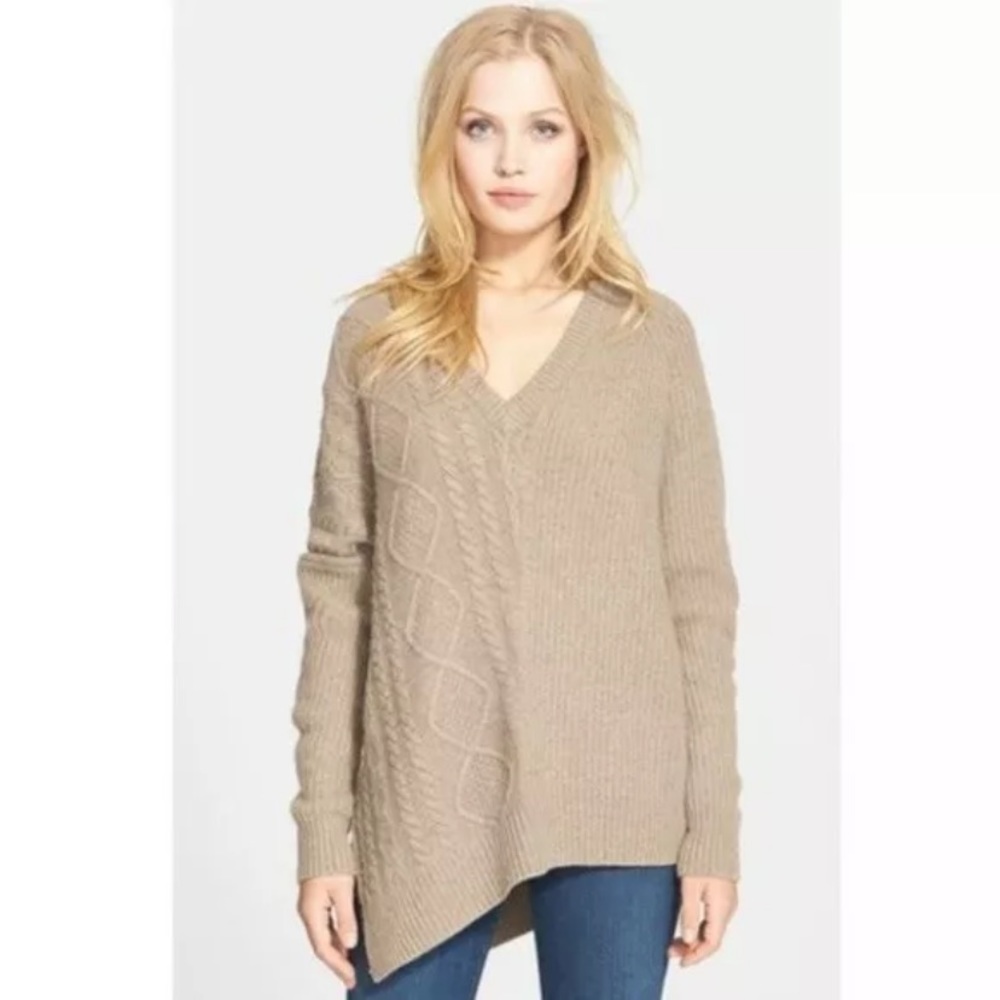 Autumn Cashmere Beige V-Neck Sweater